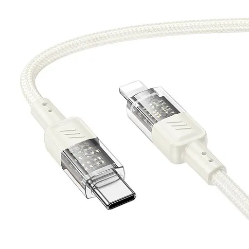 Кабель Hoco Type-C to Lightning Spirit PD transparent charging data cable U129 27W 1.2 м - фото 2