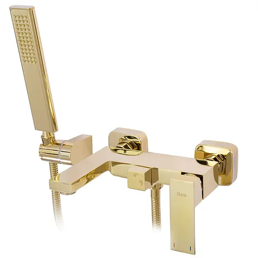 Смеситель для ванны и душа Rea Fenix gold золотой настенный REA-B5666 Золотой - фото 3