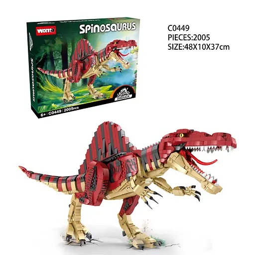 Конструктор динозавр  WOMA Спинозавр из коллекции Динозаври большой детский  2005 деталей - фото 2
