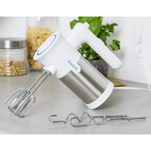 Ручний міксер Magio MG-230 для дому 5 швидкостей 2 насадки білий 300 Вт - фото 3