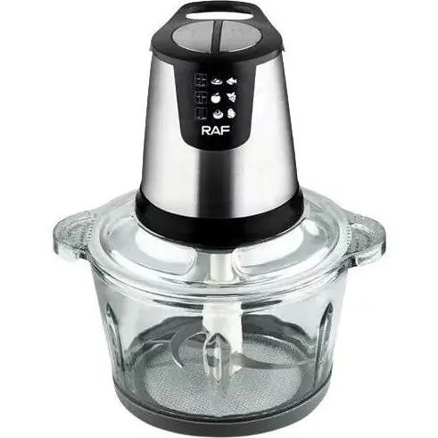 Универсальный кухонный измельчитель RAF R.7009B чоппер со стеклянной чашей 2л 800 Вт - фото 1