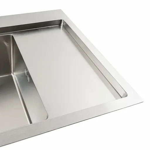 Кухонная мойка нержавейка 58x48 L Platinum Handmade (два отверстия, круглый сифон 3,0/0,8), Нержавеющая сталь - фото 5
