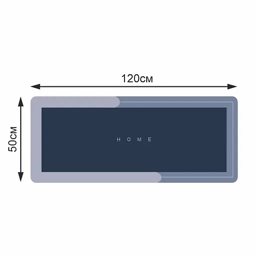 Диатомитовый коврик Aquarius Home для ванной и кухни Суперпоглощающий 50х120 см Графит - фото 2