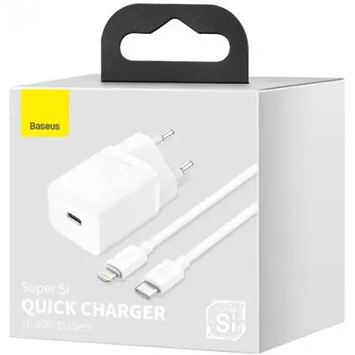 Зарядний кабель Baseus Super Silicone PD Charger 20 W (TZCCSUP-B02) + Type-C to Lightning білі - фото 1