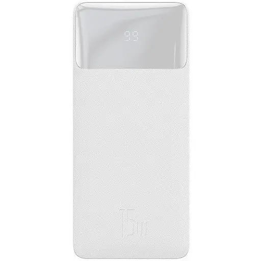 Зовнішній акумулятор (павербанк) Baseus Bipow Digital Display Powerbank 15W 30000 mAh White (PPBD050202)