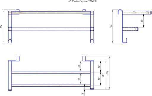 Полиця для рушникосушарки HF Sheffield 520x204 3.0.1200.13.WM, Білий матовий - фото 5