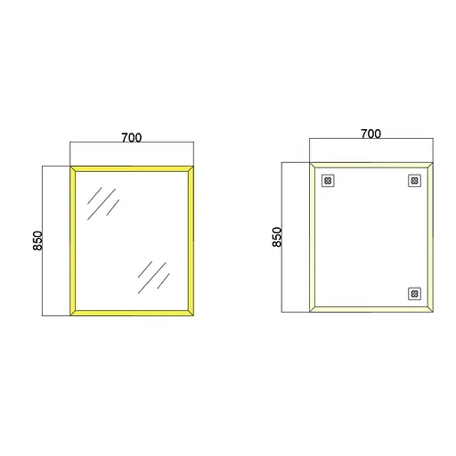 Дзеркало Zerix Fonte MRZ09-60x85-Reverse Gold прямокутне в золотій рамі ZX6211 - фото 4