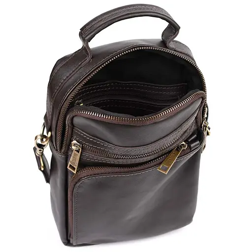 Кожаная мужская сумка через плечо TARWA 28х20х8 см sum0025708 - фото 2