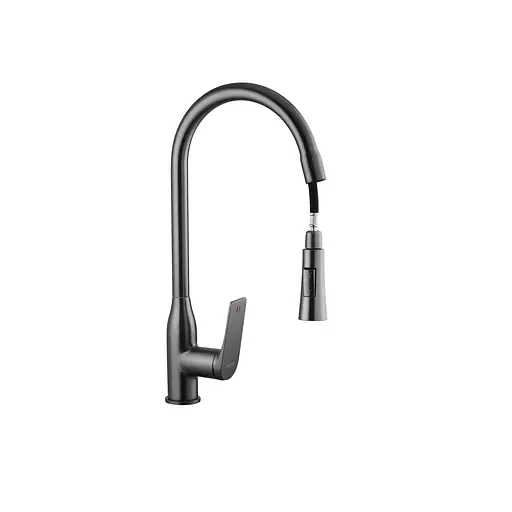 Змішувач для кухні з висувним виливом Kroner KRP Graz - GRP030-T Графит - фото 5