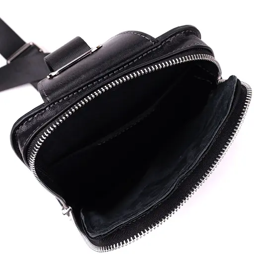 Прямоугольная мужская сумка бананка из зернистой натуральной кожи GRANDE PELLE 15,5х20,5х3,5 см sum0027006 - фото 16