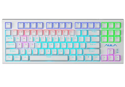 Клавіатура ігрова механічна Aula Mechanical F-3032 White keycaps + 21 Yellow keys KRGD Brown