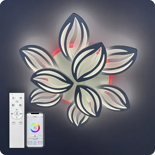 Люстра светодиодная 517 Light 3color с пультом 180Вт Белый (02115) - фото 8