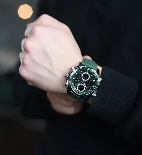 Наручний годинник чоловічий Naviforce Fly ArmyGreen Сріблястий (2743) - фото 7