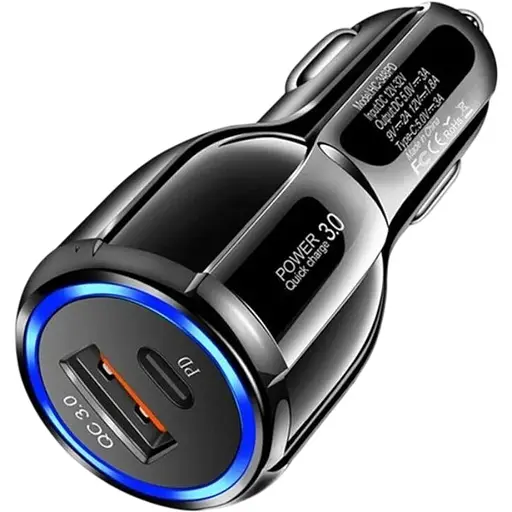 Автомобильное зарядное устройство No Brand CWa USB - Type-C QC 3.0 Black (Н051037)