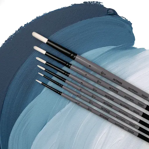 Кисть синтетика круглая INTENSE 1668R №000 длинная ручка Rosa - фото 3