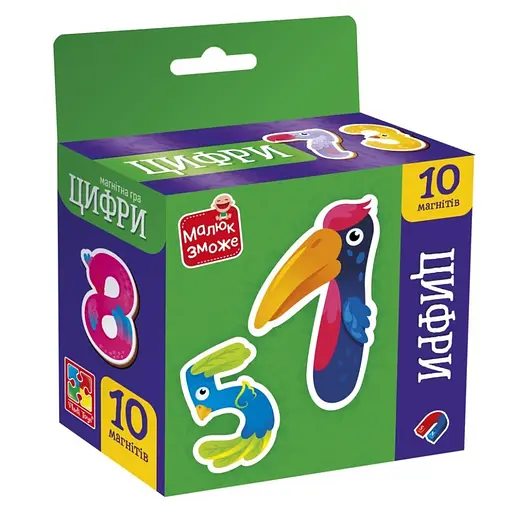 Детский набор магнитов "Цифры" Vladi Toys VT3106-37, 10 магнитов - фото 1
