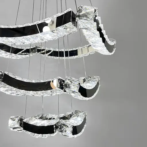 Элегантная хрустальная люстра на 3 яруса 40+30+20 см Ст. (T) C 206/3 (400+300+200) | Line F - фото 4