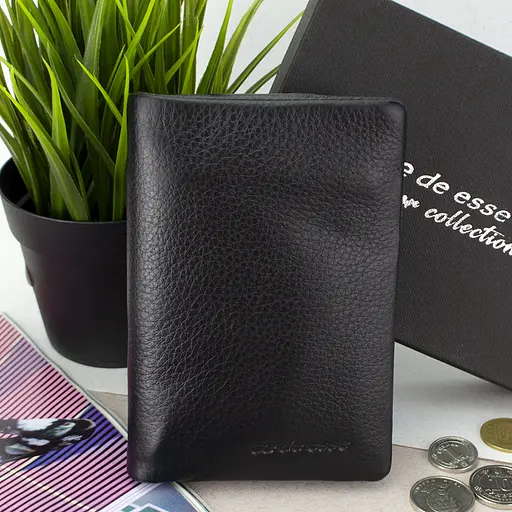 Гаманець жіночий шкіряний чорний De Esse LC14288-GD01 маленький на магніті - фото 9