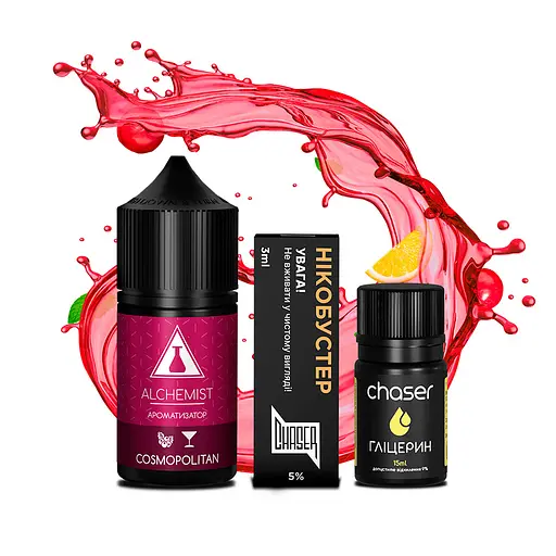 Набор компонентов для самозамеса солевой заправки ALCHEMIST FL 30 мл Cosmopolitan Клюква Холодок, 0-50 мг (18098)