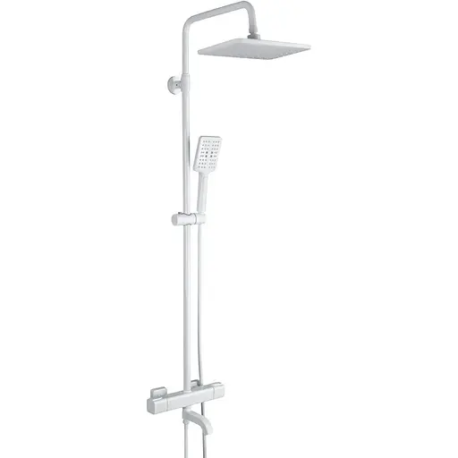 Душова система з термостатом Gappo G2491-8, вилив - перемикач на лійку, білий, Білий - фото 1