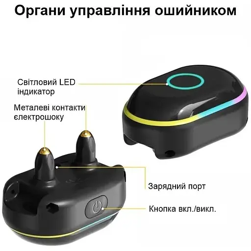 Електронний нашийник для середніх собак Dobe DB900S дресирувальний з трьома видами впливу чорний - фото 3