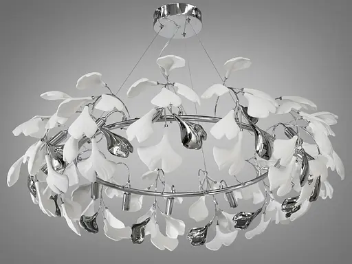 Эксклюзивная подвесная люстра с фарфоровыми элементами - фото 2