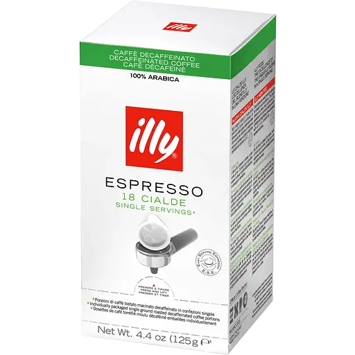 Кофе в монодозах, чалдах Illy Espresso картон Decaff без кофеина 18 шт - фото 1