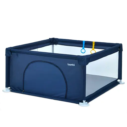 Детский манеж Bambi MR 1339-BL, Oxford 150D, ширина с ножками: 132 см, две ручки для поддержки малыша, синий - фото 3
