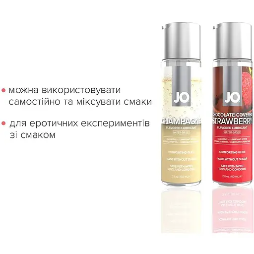 Набор лубрикантов System JO Sweet&Bubbly - Champagne & Chocolate CoveRed Strawberry (2x60 мл) - фото 2