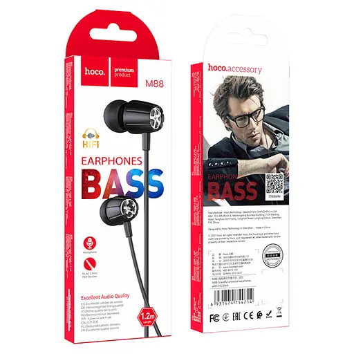Навушники HOCO M88 Graceful universal earphones with mic Black - фото 5
