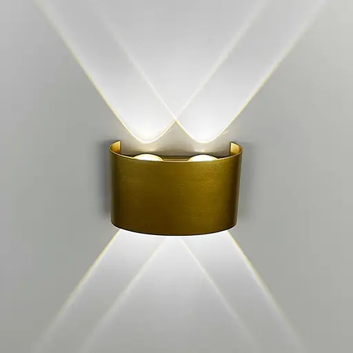 Світильник двосторонній на 4 лінзи у золотому корпусі 4000K IP 54 | Line F | Арт. W037/4 AB - фото 5