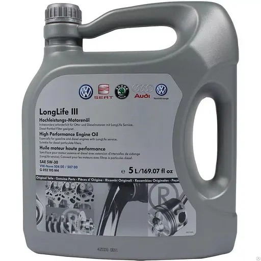 Моторна олія VAG LongLife III 5W-30 5л для бензинових та дизельних двигунів