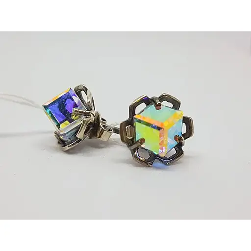 Серебряные серьги Каприз с кристаллами Сваровски. 2823р - фото 2