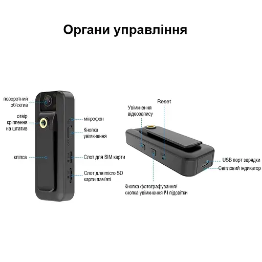 4G боди камера - портативный видеорегистратор под SIM карту Vstarcam CB77-4G, запись в облако (101131) - фото 6