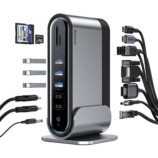 Хаб-концентратор Baseus Working Station Type-C Hub док-станция CAHub-BG0G - фото 3