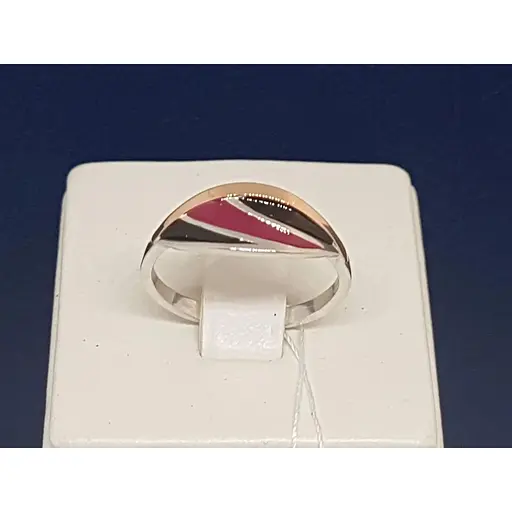 Серебряное кольцо Полина с эмалью и позолотой. ЛУИЗА 18 - фото 4