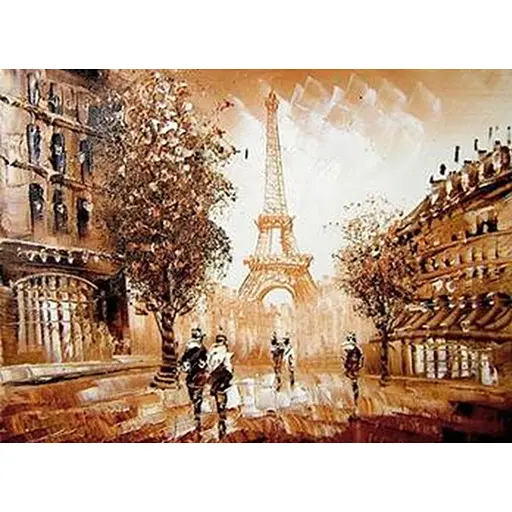 Алмазна мозаїка картини за номерами зі стразами на підрамнику, з принт. рамою "Париж, Париж..." 40*50 см - фото 1