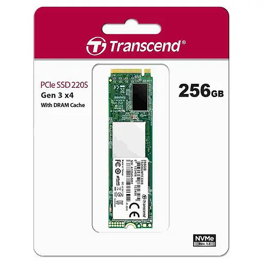 Накопитель SSD Transcend m.2 NVMe 256Gb 220S 240 250 (TS256GMTE220S) - фото 2