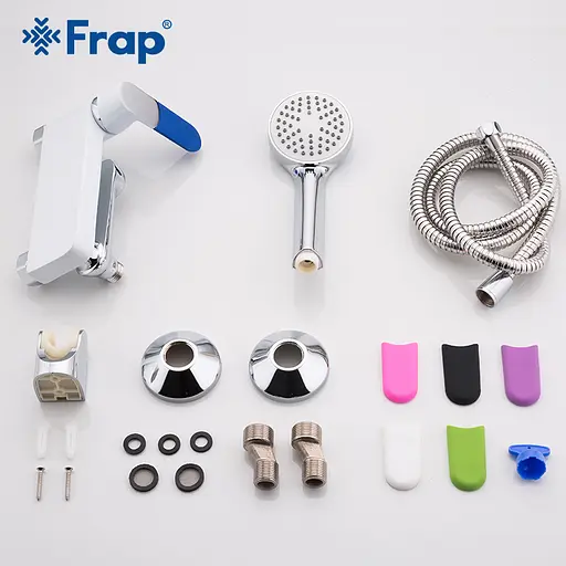 F3234 Змішувач для ванни литий поворотний короткий гусак білий/хром Ø35 Frap 1/10 Білий - фото 8