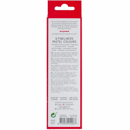 Набір лінерів FINELINER Pastel 6 кольорів Bruynzeel - фото 3