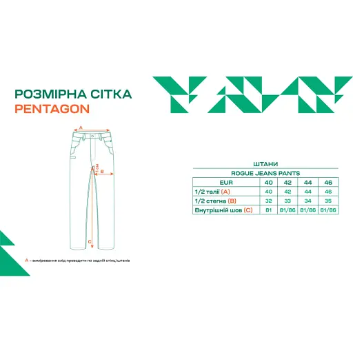 Штани Pentagon Rogue Jeans Pants 46 32" Black - фото 9