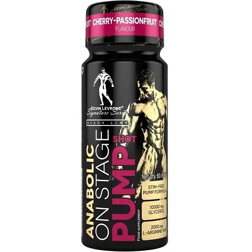 Передтренувальний комплекс Kevin Levrone Black Line Anabolic On Stage Pump Shot, 60 мл для максимального пампу - Вишня-маракуя