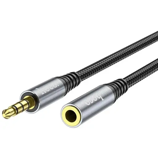 AUX кабель Hoco UPA20 подовжувач Jack 3.5 to Jack 3.5 F 2 м сріблястий - фото 1