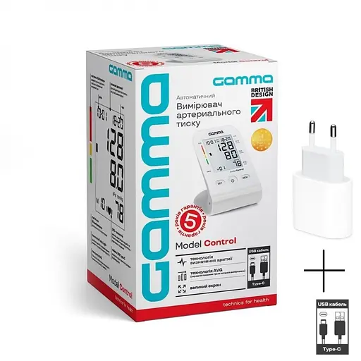 Тонометр Gamma Control 4Gen Type-C + мережевий адаптер автоматичний на плече - фото 2