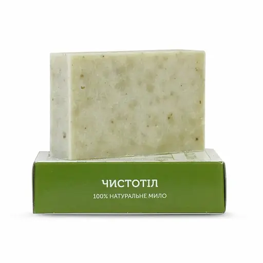 Мило туалетне натуральне ручної роботи Чистотіл з воском ЯКА 75 г - фото 1