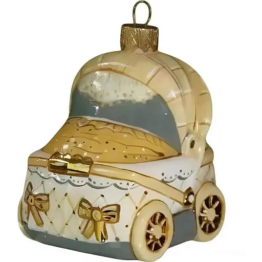 Ялинкова прикраса Різдвяні історії Візочок для малюка скло (4820001179811)