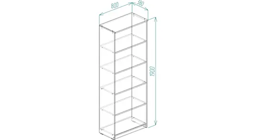 Шафа Анжело Ferrum-decor на 5 полиць 1900x800x380 ДСП Венге Магія 16 мм (FRD-105045) - фото 3