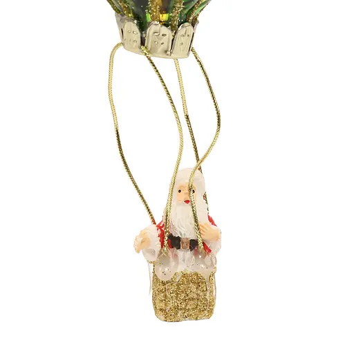 Елочное украшение "Воздушный шар с Сантой" зелено-желтый, 7,5*9 см, YQ1408145 - фото 2