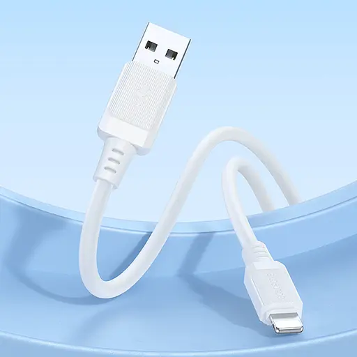 Дата кабель Borofone BX115 Lotto USB to Lightning 2.4A (1m) Blue - фото 5