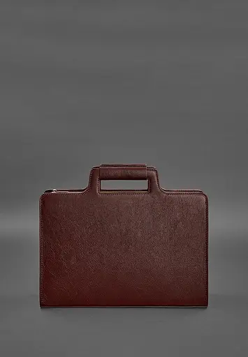 Жіноча шкіряна сумка для ноутбука і документів бордова - фото 3